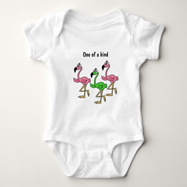 AP- Pink and Green Flamingos Baby Outfit Baby Bodysuit (Front)