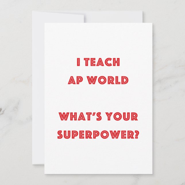 AP World History Teacher Superpower (Front)