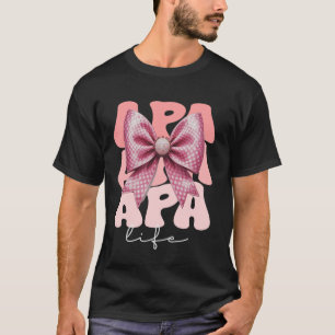 APA Coquette Bow Pink Cute Grandma Mother's Day T-Shirt