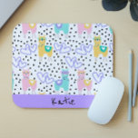 Apaca Llama Personalised Colourful Pink Purple Mouse Pad<br><div class="desc">This design was created through digital art. It may be personalised by clicking the customise button and changing the colour, adding a name, initials or your favourite words. Contact me at colorflowcreations@gmail.com if you with to have this design on another product. Purchase my original abstract acrylic painting for sale at...</div>