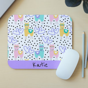 Apaca Llama Personalised Colourful Pink Purple Mouse Pad