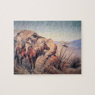 Apache Ambush (oil on canvas) Jigsaw Puzzle