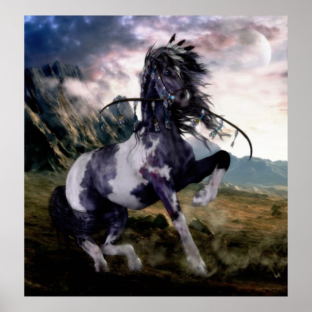 Apache Blue Painted Horse Poster (Front)