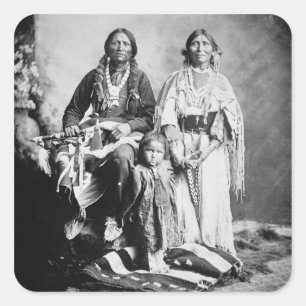 Apache Chief Antonio Maria with his family, 1897 ( Square Sticker