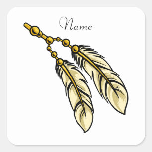 Apache Feathers Thunder_Cove  Square Sticker