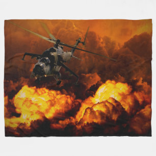 APACHE HELICOPTER FLEECE BLANKET