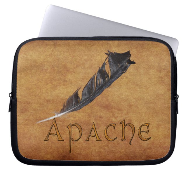 APACHE Native American Feather Laptop Sleeve (Front)
