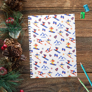 Apache New Mexico Mountain Ski Snowboard Pattern Notebook