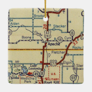 Apache OK Map Ceramic Ornament