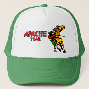Apache Trail #1, Native American on Horseback With Trucker Hat