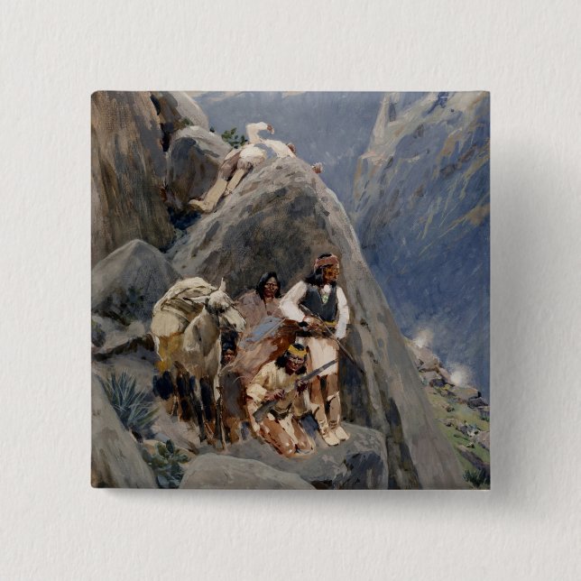 Apache Warriors: Ambush on American Cavalry 15 Cm Square Badge (Front)