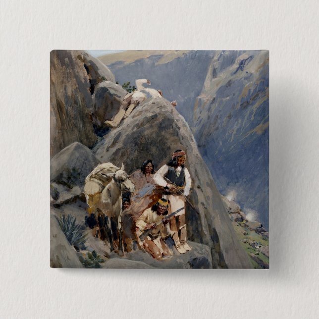 Apache Warriors: Ambush on American Cavalry 15 Cm Square Badge (Front)