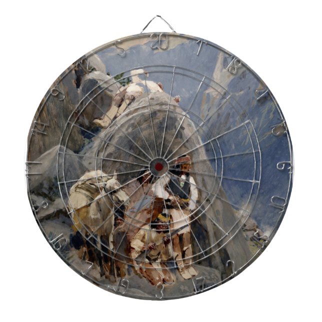 Apache Warriors: Ambush on American Cavalry Dartboard (Front)