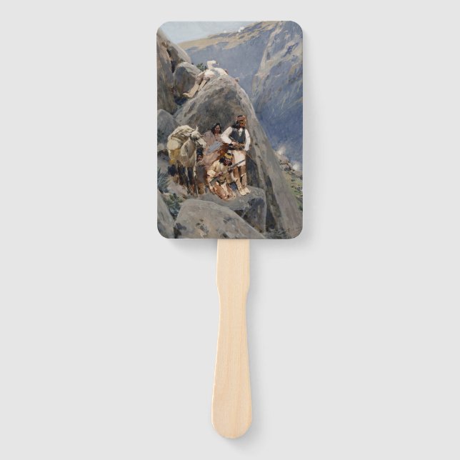 Apache Warriors: Ambush on American Cavalry Hand Fan (Front)
