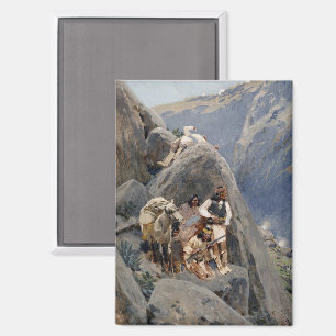 Apache Warriors: Ambush on American Cavalry Magnet