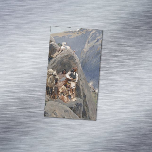Apache Warriors: Ambush on American Cavalry Magnetic Business Card (In Situ)