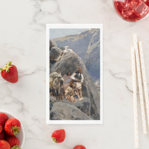 Apache Warriors: Ambush on American Cavalry Napkin