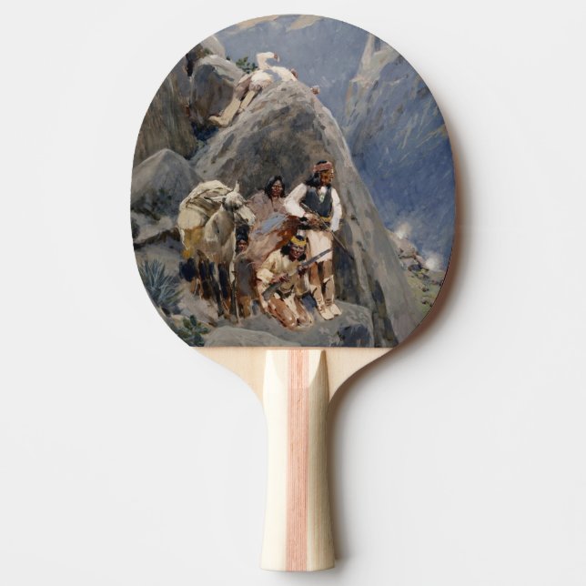 Apache Warriors: Ambush on American Cavalry Ping Pong Paddle (Front)