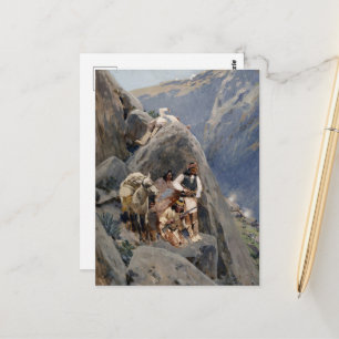 Apache Warriors: Ambush on American Cavalry Postcard