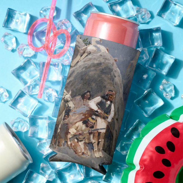 Apache Warriors: Ambush on American Cavalry Seltzer Can Cooler (In Situ Summer)