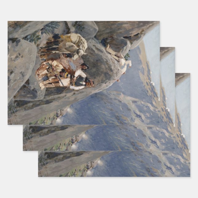 Apache Warriors: Ambush on American Cavalry Wrapping Paper Sheet (Set)