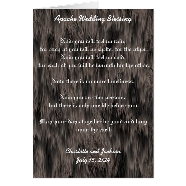 Apache Wedding Blessing  Black Fur (Front)