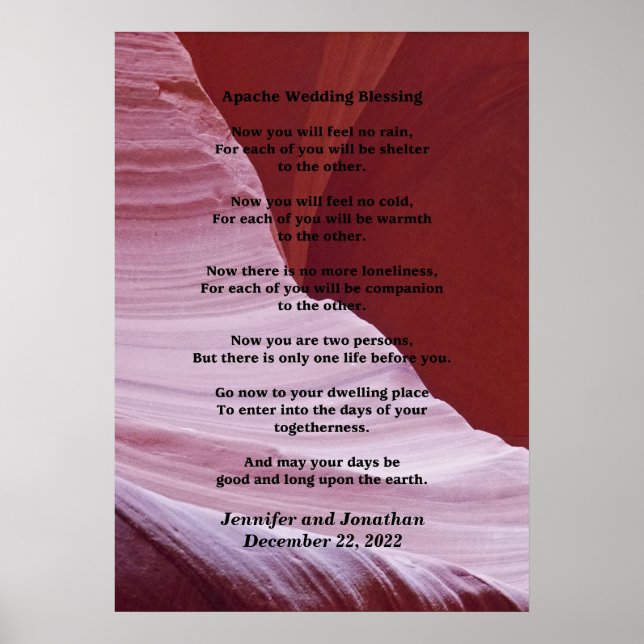 Apache Wedding Blessing Canyon Photo 20x28 Matte Poster (Front)