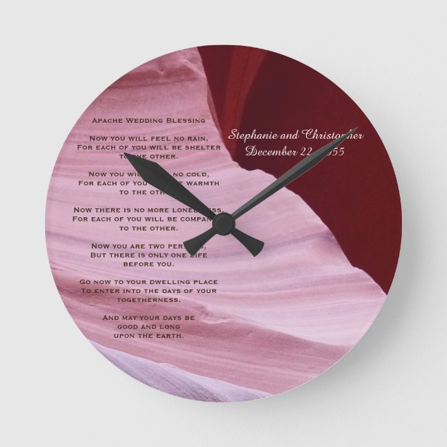 Apache Wedding Blessing Canyon Photo Clock Custom (Front)