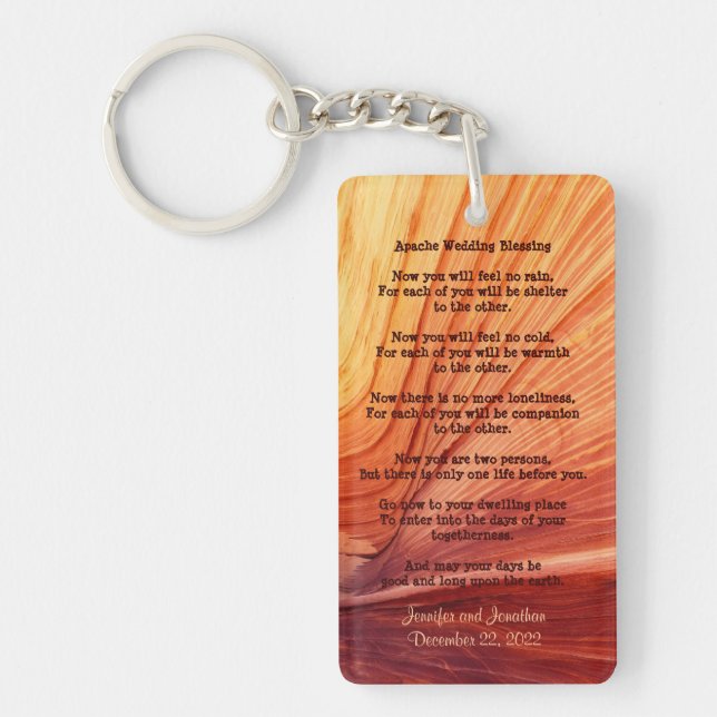 Apache Wedding Blessing Favour Southwest Keychain (Front)