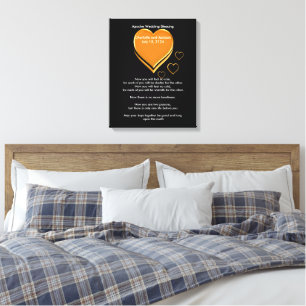 Apache Wedding Blessing Gold Hearts Canvas Print