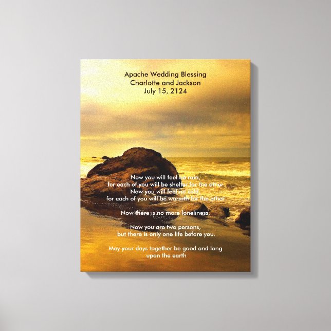 Apache Wedding Blessing Gold Ocean Rock Canvas Print (Front)