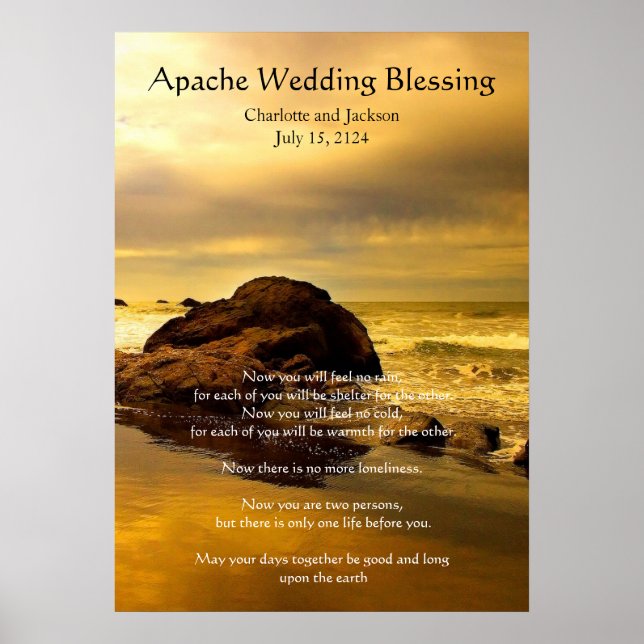 Apache Wedding Blessing Gold Ocean Rock Poster (Front)