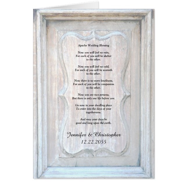 Apache Wedding Blessing, Old Wooden Door (Front)