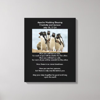 Apache Wedding Blessing Penguins Canvas Print