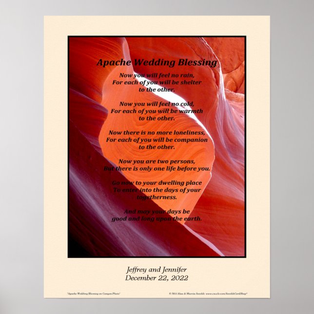 Apache Wedding Blessing Poster 16" x 20" (Front)