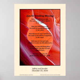 Apache Wedding Blessing Poster 20" x 28" Custom
