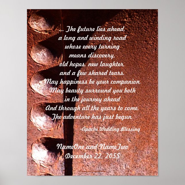 Apache Wedding Blessing v2 Rusty Metal Look Print (Front)