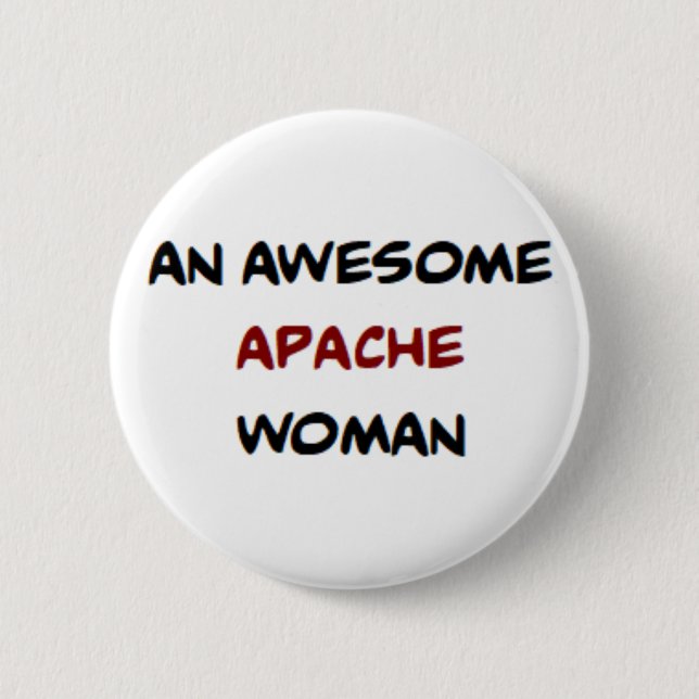 apache woman, awesome coffee mug 6 cm round badge (Front)
