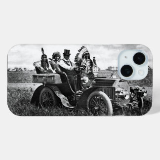 APACHES AND GERONIMO DRIVING A MOTOR CAR iPhone 15 CASE