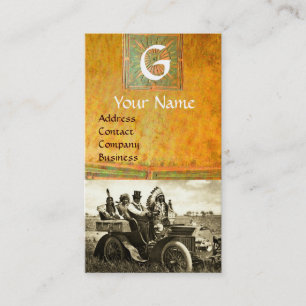 APACHES AND GERONIMO DRIVING A MOTOR CAR, Monogram Business Card