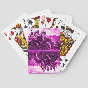 APACHES AND GERONIMO DRIVING A MOTOR CAR PLAYING CARDS