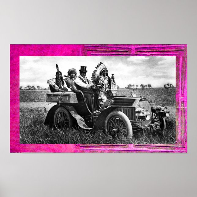 APACHES AND GERONIMO DRIVING A MOTOR CAR POSTER (Front)