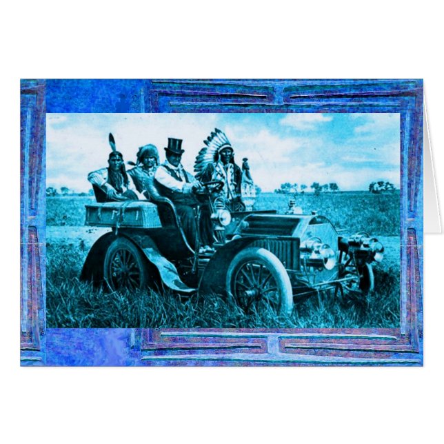 APACHES & GERONIMO DRIVING MOTOR CAR Father's Day (Front Horizontal)