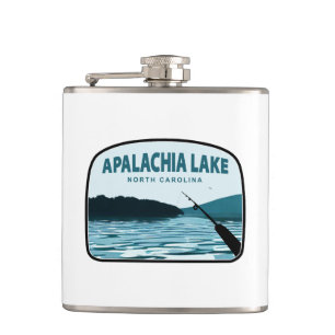 Apalachia Lake North Carolina Fishing Rod Hip Flask