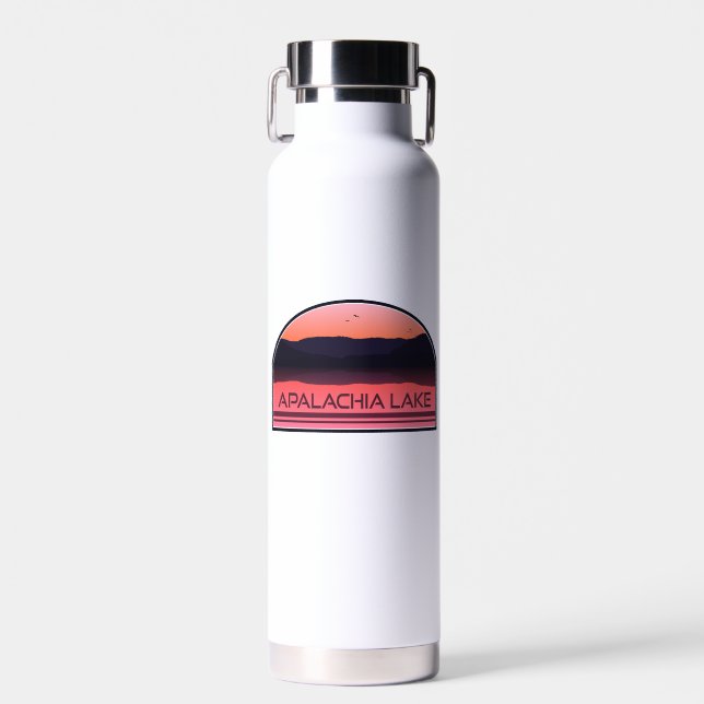 Apalachia Lake North Carolina Red Sunrise Water Bottle (Front)