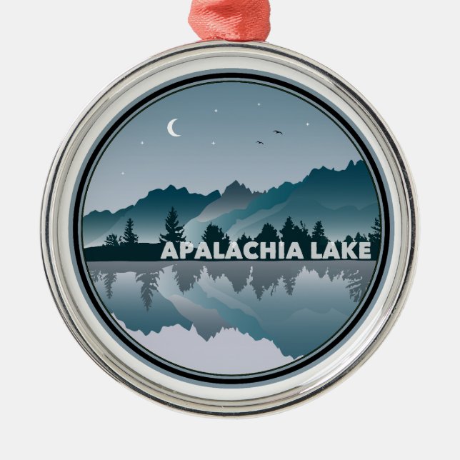 Apalachia Lake North Carolina Reflection Metal Tree Decoration (Front)