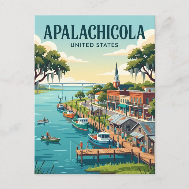 Apalachicola Florida Postcard (Front)