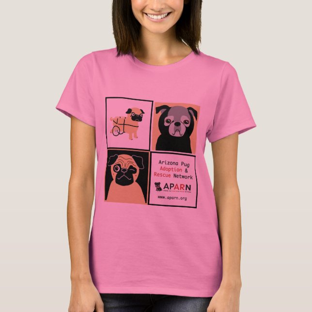 APARN Rescue Pugs Ladies Micro-Fibre T-Shirt (Front)