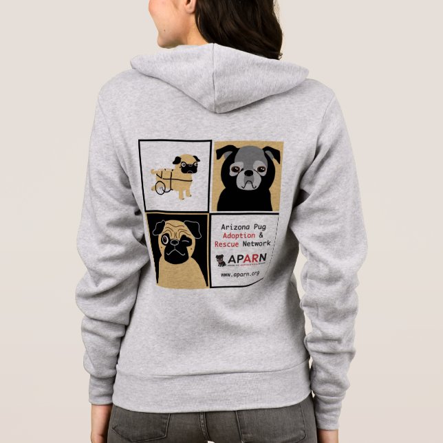 APARN Rescue Pugs Women's American Apparel Hoodie (Back)