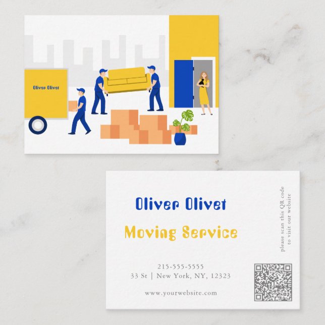 Apartment Moving Service Business Card (Front/Back)